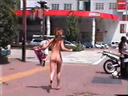 In the heyday of exhibitionism, he shows off his nakedness in public.